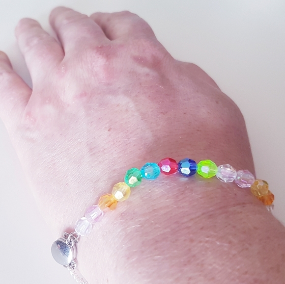 Bejeweled Bracelet Magnetic Clasp Hand Crafted Multi-Colored - Picture 4 of 15